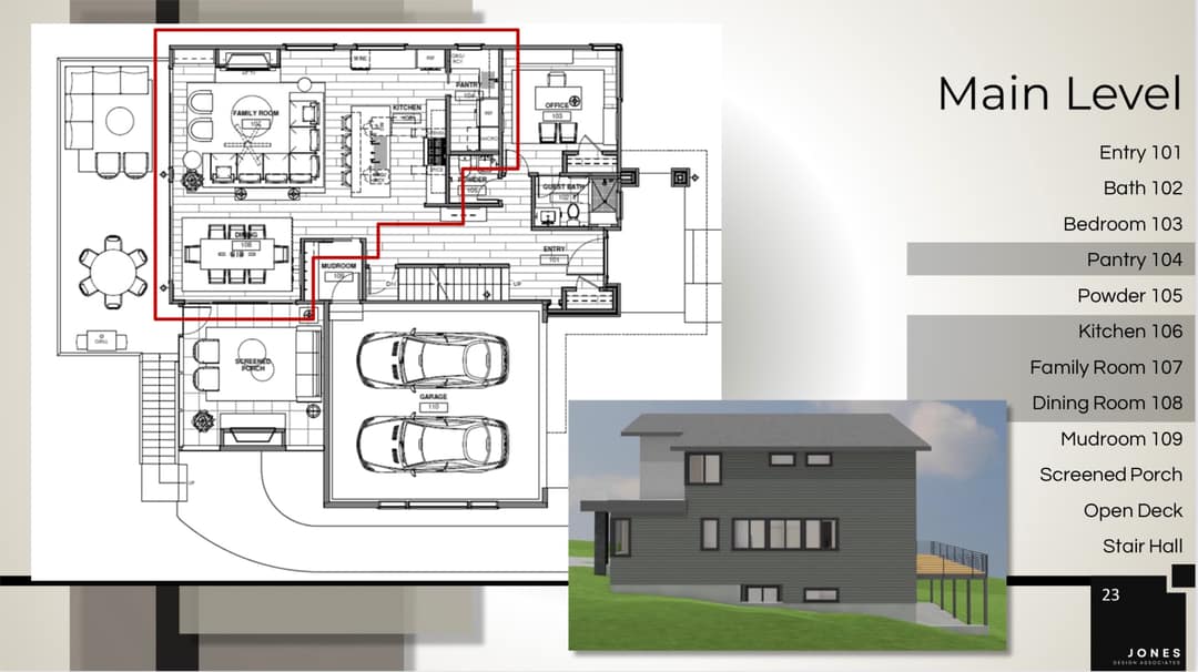 Proposed Main Level (Proposed) conceptual floor plan for 1607 Wayland Circle — home not built