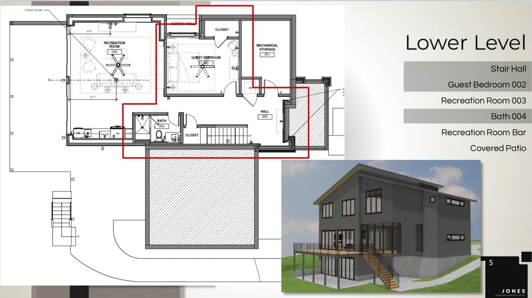 Proposed Lower Level (Proposed) conceptual floor plan for 1607 Wayland Circle — home not built